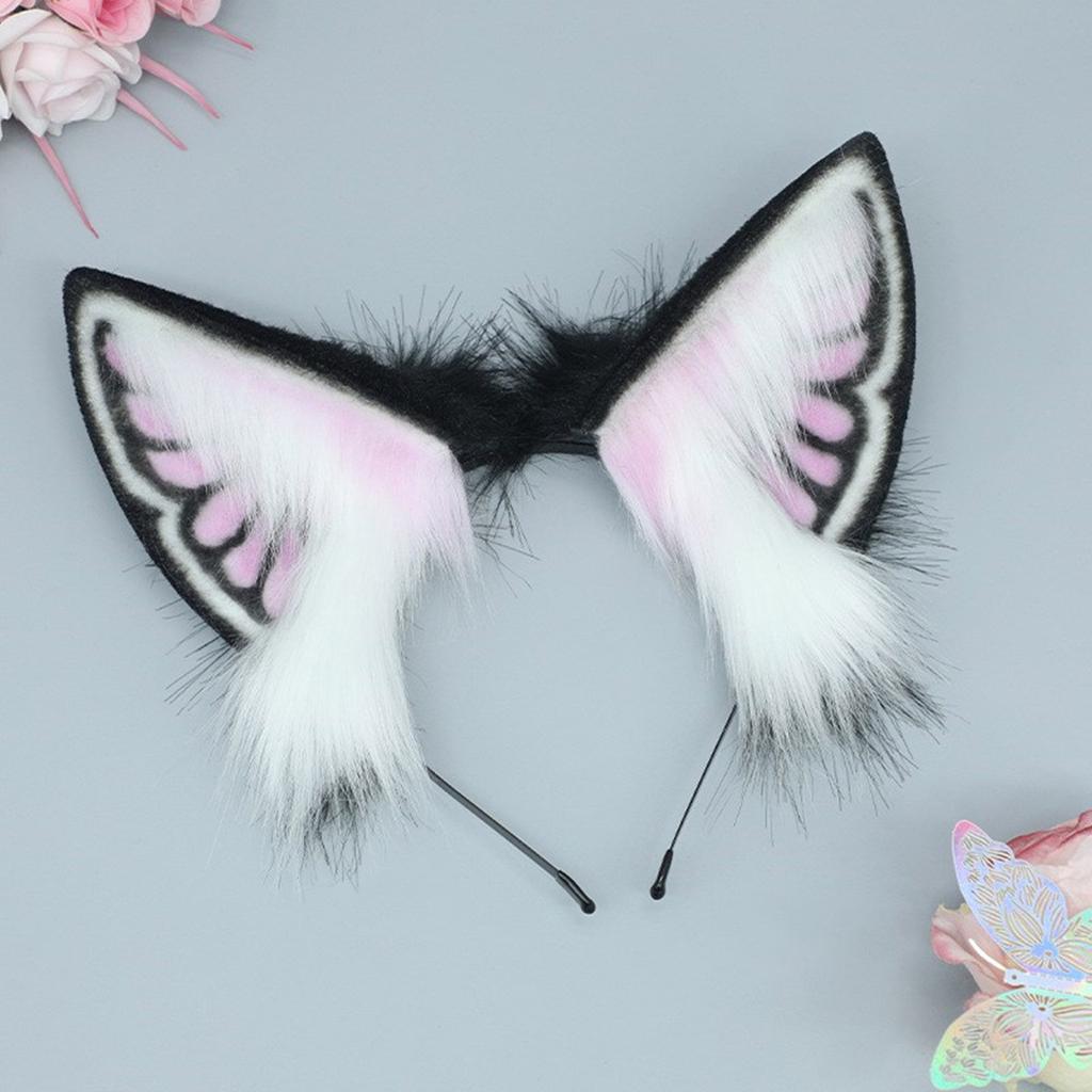 Lolita Style Hairhoop Fox Ear Hairband Bendable Ear Headband Costume Hairhoop Female Theme Party Subculture Headwear