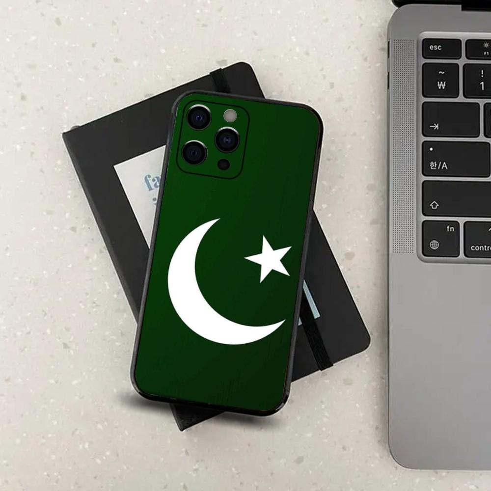 Чехол для телефона с флагом Пакистана для Apple iPhone 15,14,13,12,11,Pro,X,XS,Max,XR,Plus,Mini Мягкий черный чехол