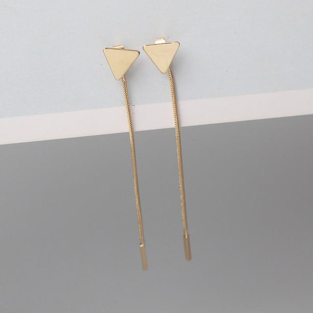 Новые геометрические треугольные длинные серьги-капли с кисточками для женщин в минималистичном стиле, длинные висячие серьги Oorbellen