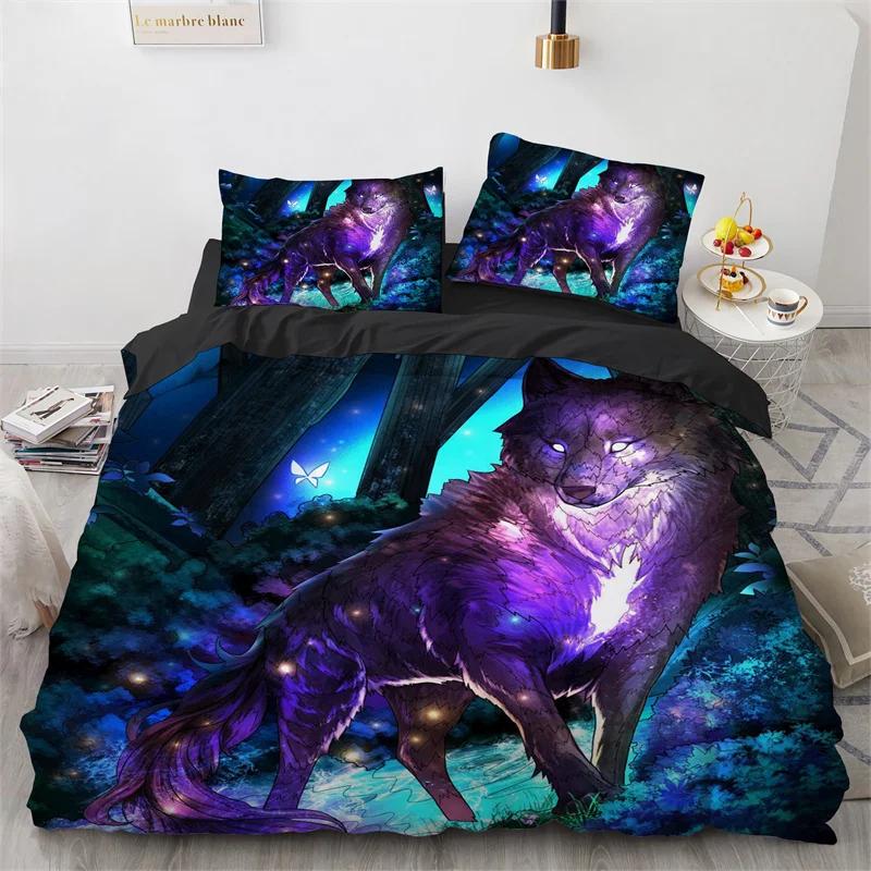 3D Wolf Duvet Cover Set Animal Printed Single Twin Full Queen King Bedding Sets Euro Bedclothes Pillowcases For Children Kid