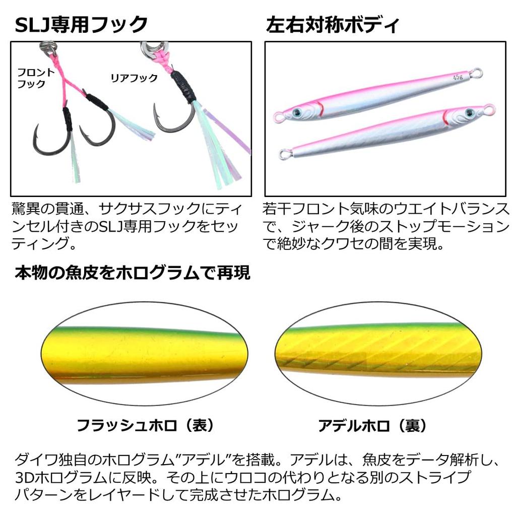 Daiwa Metal Jig TG Bait Slim SLJ 30g Adel Flash Green Gold