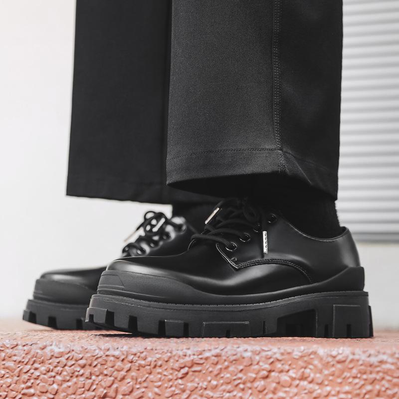 2024 новые мужские туфли трендовые кожаные туфли с большой головкой низкие туфли Martin универсальные повседневные кожаные туфли на платформе 59015-K