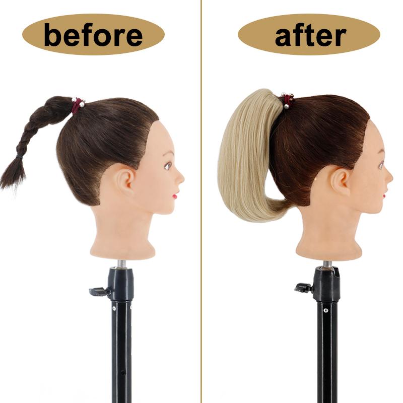 LISI HAIR Женские короткие волосы для наращивания хвоста, клипсы на натуральный хвост, парик из синтетического волокна, подходят для вечеринок, повседневного использования