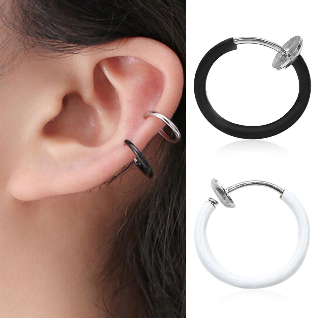 Simple Small Circle Earrings Fashion Single Ear Pierced Ear Clip Nose Ring Personalized Jewelry