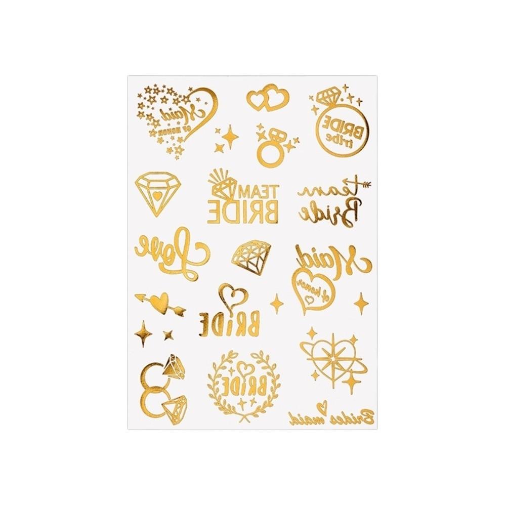 Fake Gold Stamping Tattoo Stickers Instant Body Art Sticker Star Temporary Tattoo Valentine's Day