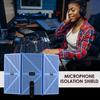 3-дверный профессиональный студийный микрофон для записи, изолирующий экран, складной поп-фильтр, микрофон, ветер
