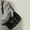Yogodlns Модная женская сумка через плечо Y2K в крутом стиле для девочек, винтажная сумка-хобо из искусственной кожи, черная сумка через плечо под мышками