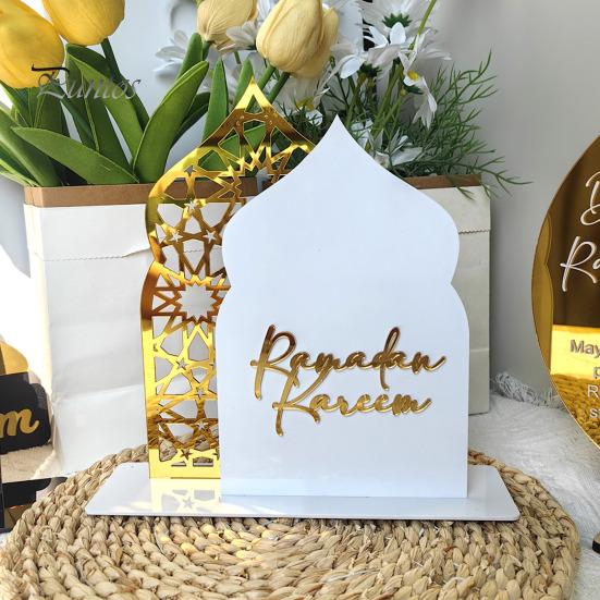 Знак для стола Ид, стоящее украшение на Рамадан, акриловое украшение Мубарак для домашней вечеринки Ид, центральное украшение для камина