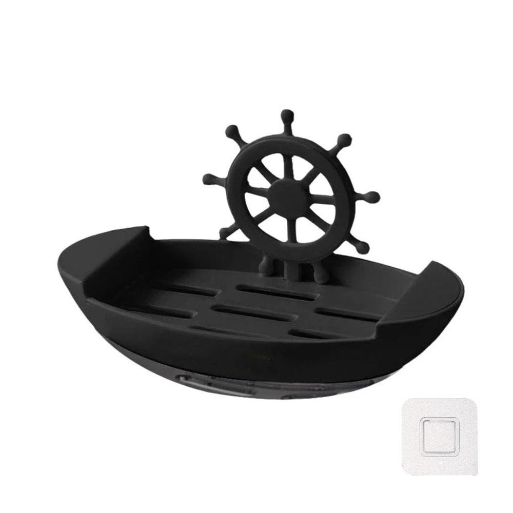 Cute Drainage Boat-Shaped Soap Dish Plastic Household Soap Holder Innovative Cartoon Soap Dish Toilets