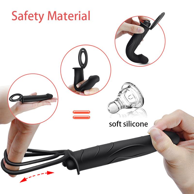 Кольцо пениса с задержкой климакса, вибратор для пар, силиконовый фаллоимитатор, стимуляция точки G, стимуляция анальной пробки, массажер для взрослых, секс-игрушки для мужчин, женщин, мастурбатор