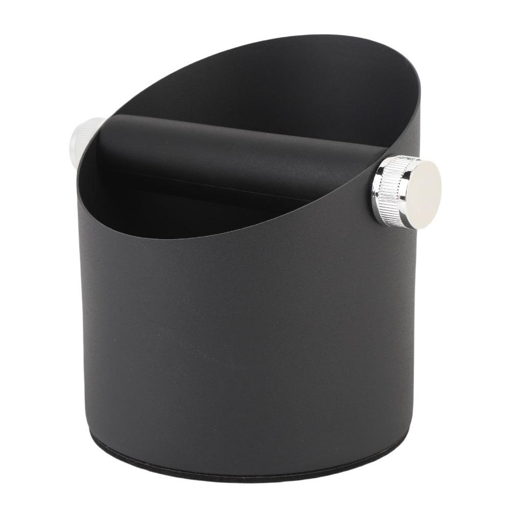 Carbon Steel Coffee Knock Box Removable Knock Bar 20-Puck Capacity Coffee Grounds Bin Slanted-Mouth Anti-Splash Design Puck Bin