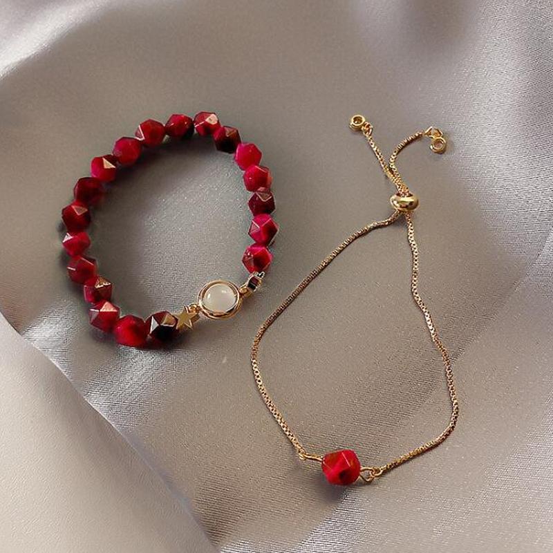 Нерегулярные каменные бусины-браслет-цепочка для женщин, ювелирные аксессуары