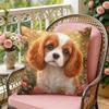 Yorkshire Terrier In Floral Garden Cushion Cover Soft Plush Throw Pillow Cover DoubleSided Cushion Case Sofa Bedroom Home Decor