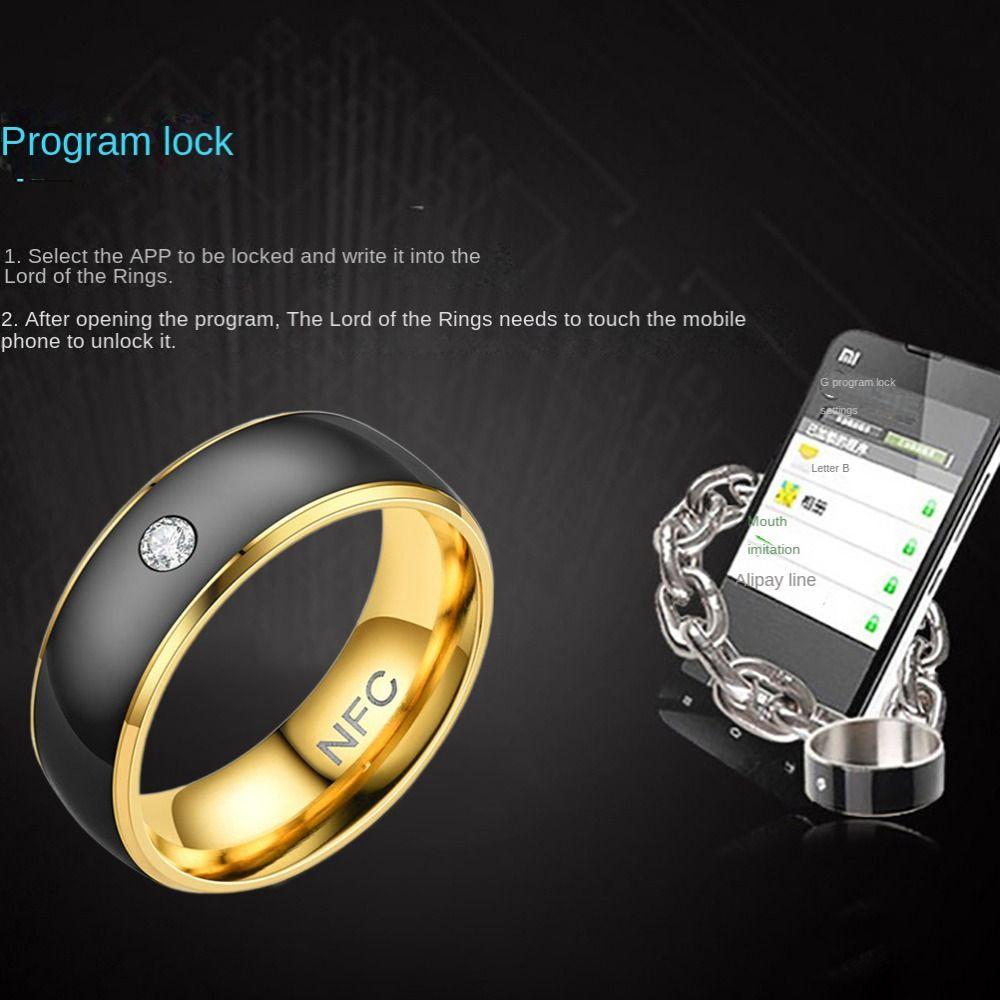 Multifunctional NFC Smart Ring Stainless Steel NFC Finger Ring for Android Phone Men