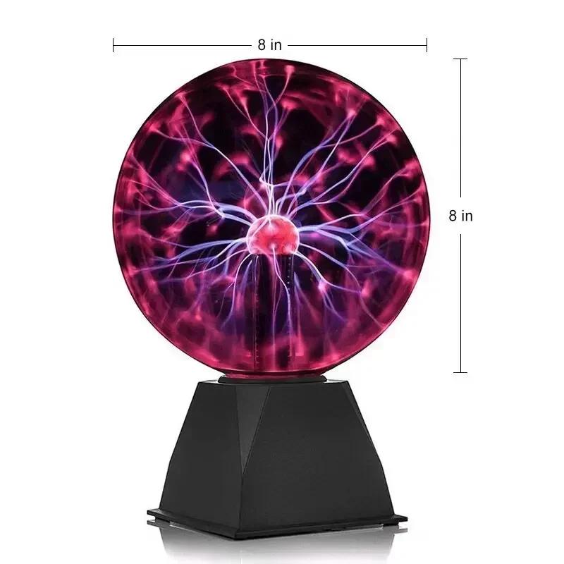 8-дюймовый звуковой пульт управления Magic Plasma Ball Lamp LED Night Light Atmosphere Touch Glass Plasma Light Christmas Party Decor Lighting