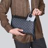 Мужская вместительная сумка-клатч в клетку в деловом стиле - повседневная, легкая, роскошная, дизайнерская сумка высокого класса