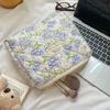 Cosmetic Bag Storage Bag Portable Clutch Bag Wash Bag Quilted Cotton Going Out Travel Bag Blue Floral