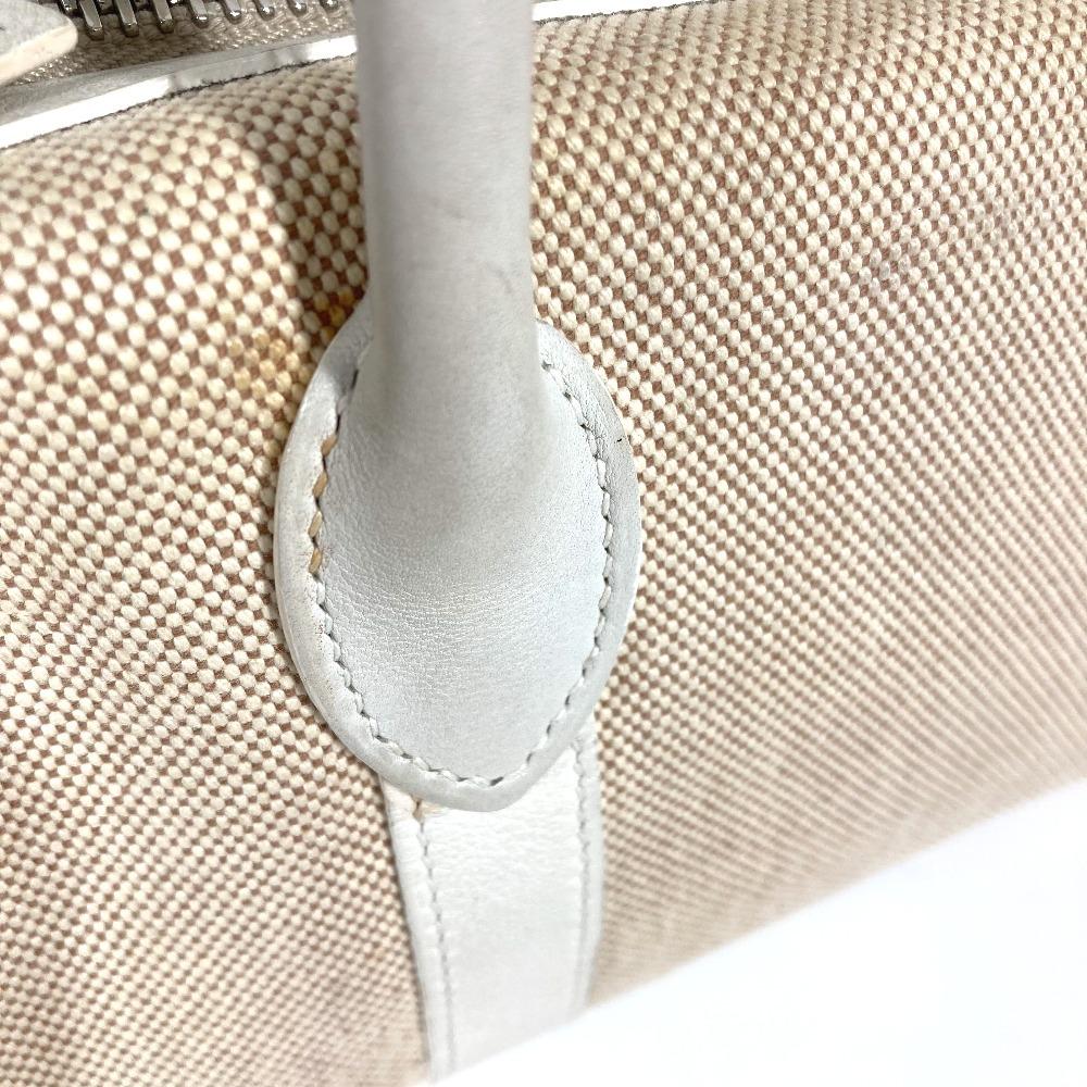 Hermes Сумка-портмоне Mademoiselle Toile H / Кожа Бежевый/Белый