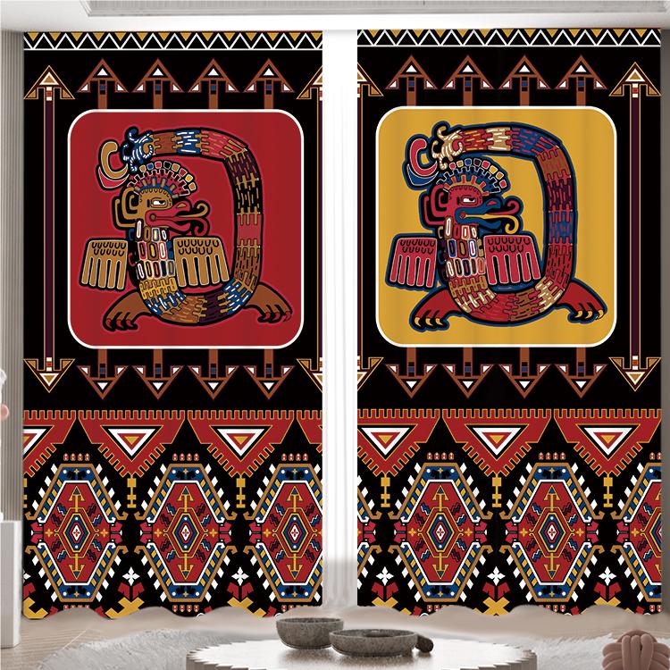 Заказные шторы в стиле бохо Юго-Восточной Азии Винтажные шторы в стиле меньшинств Геометрические принтованные шторы Гостиная Спальня отеля