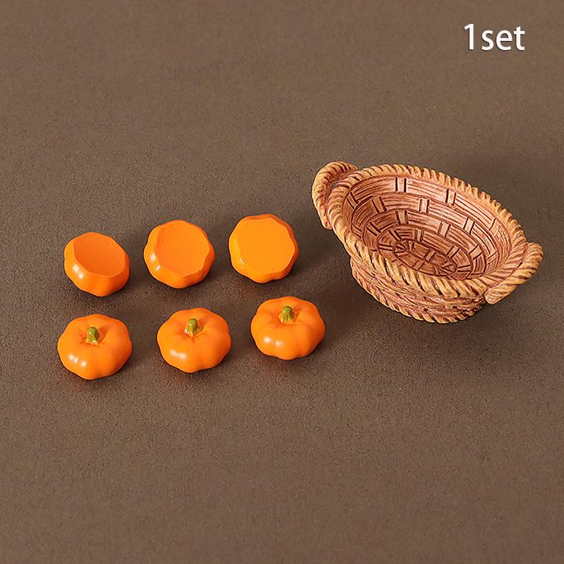 1/12 Dollhouse Simulation Vegetable Basket Set Dollhouse Vegetables Decoration Dolls House Miniature Kitchen Play Toys