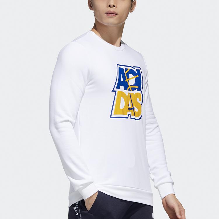 adidas Neo Fav Sw Print Спортивный пуловер Мужская толстовка Белый GP5886
