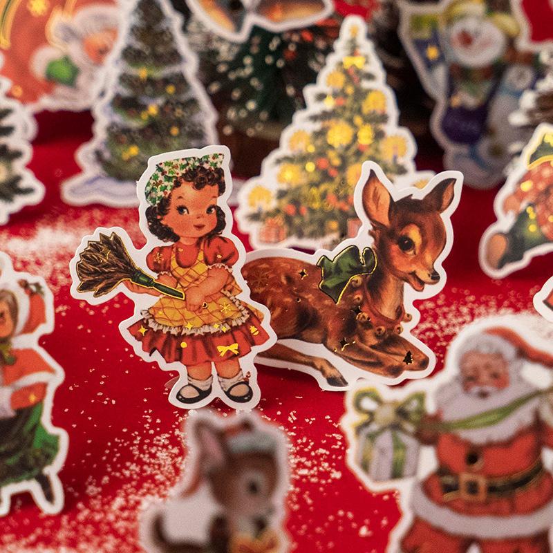 Christmas Ornaments Decorative Stickers Set(30 PCS) Scrapbook Stickers for Christmas Party Decorations Planners,Scrapbooking