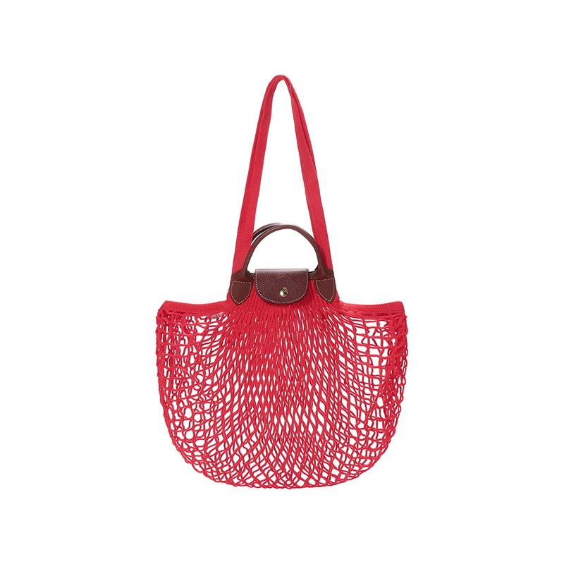 Longchamp Le Pliage Filet Модная холщовая сумка-тоут Женская сумка-тоут Красная 10121HVH548