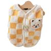 Новый теплый жилет для собак на осень/зиму - плюшевый мишка и панда с шахматным узором