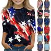 Топы с принтом для девочек 3-10 лет с круглым вырезом и рукавами 3/4 Футболки Модные топы Наряды Футболки