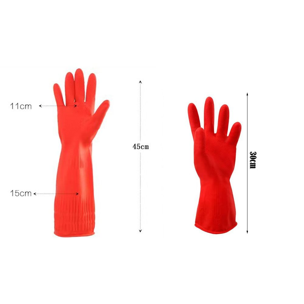 Waterproof Washing Dishes Gloves Red Gauntlet Durable Cleaning Gloves for Cleaning Work