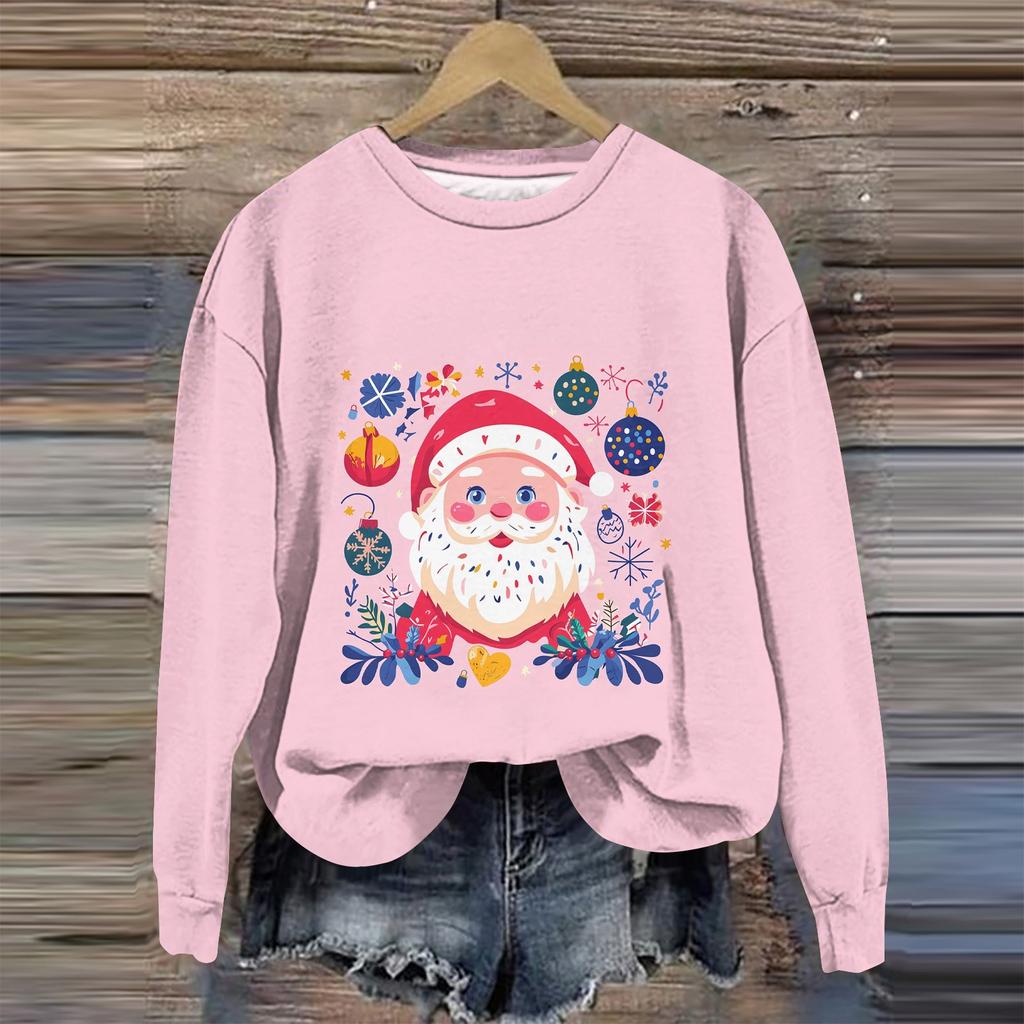 Women  Winter Tops Women's Long Sleeve Sweatshirt Casual Crewneck Loose Fit Pollover Fleece Tops