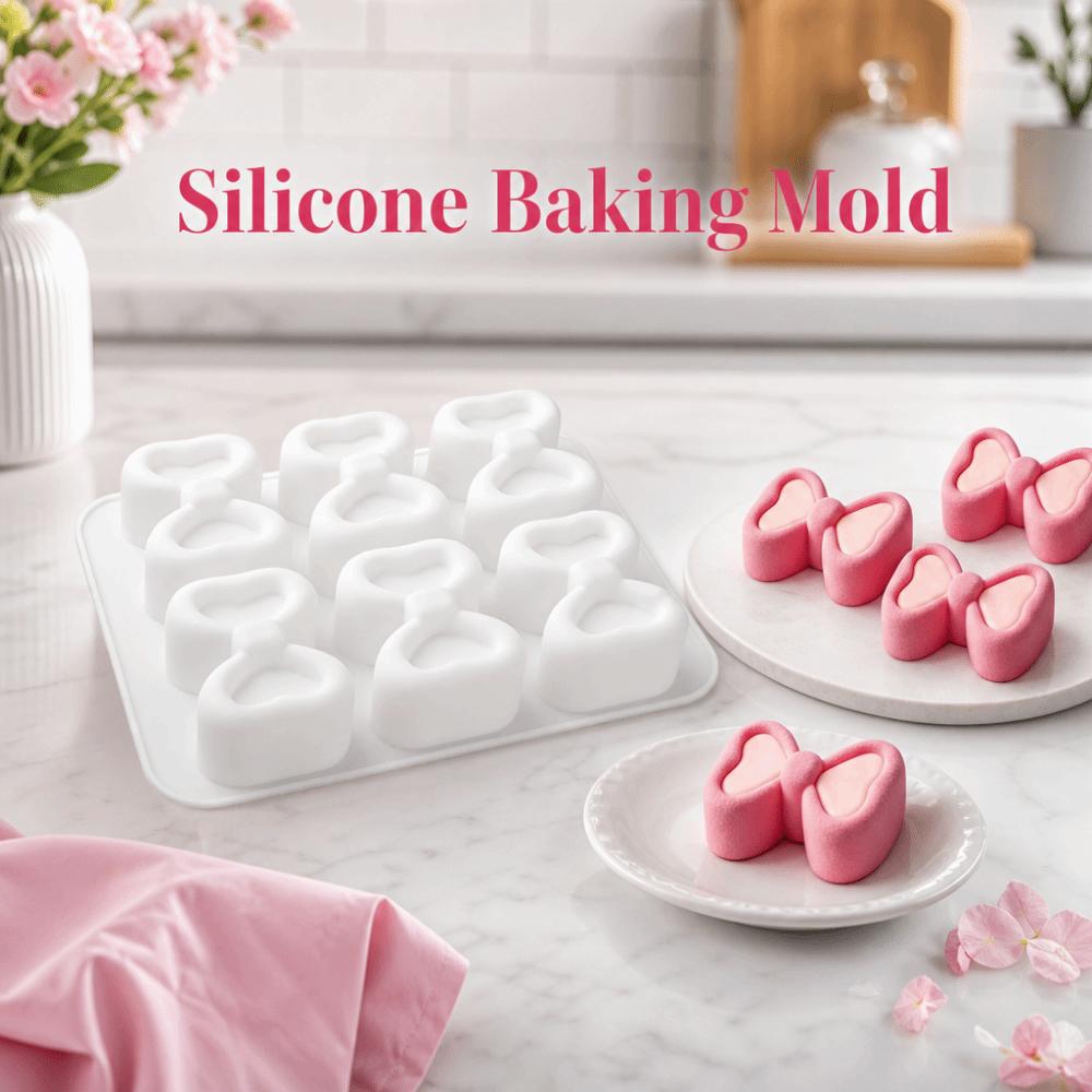 3D Bowknot Baking Mold 6 Cavities Mousse Cake Mold Jelly Pudding Mold Pastry Making