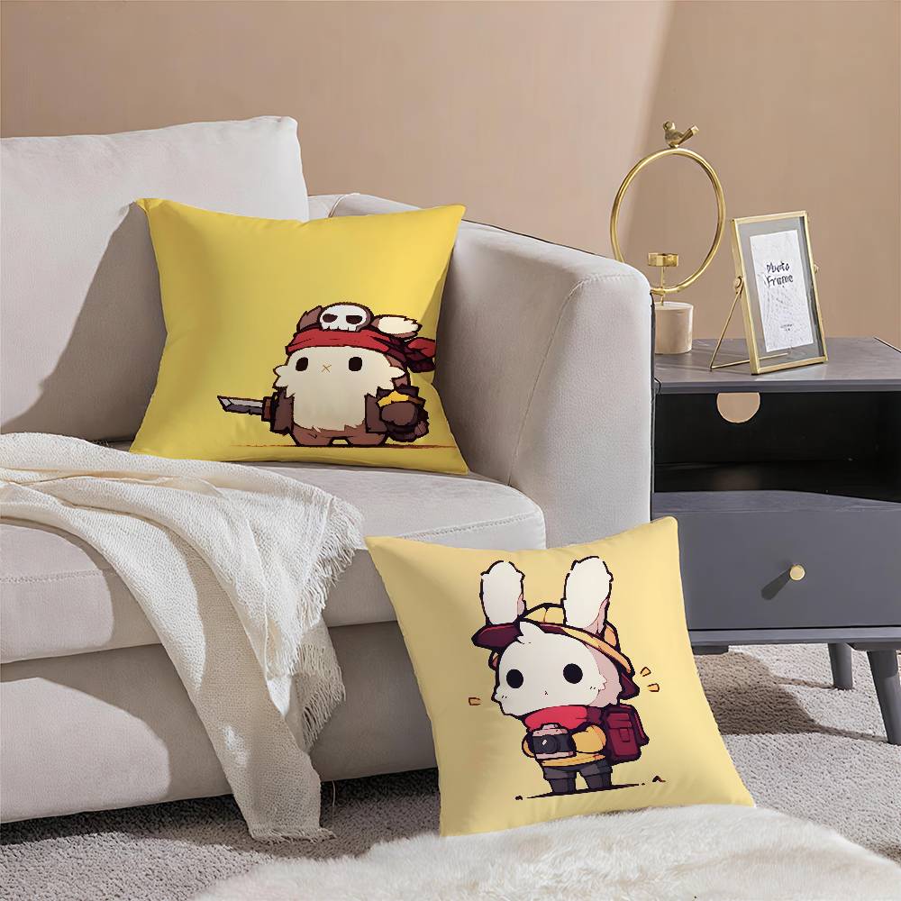 Cute Rabbit Dresses In Different Pillow Case Comfort Sofa Bed Silky elegant Invisible zipper Decorative cushion cover
