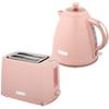 Kettle and Toaster Set, 1.7L 2200W Fast Boil Kettle with Automatic Shut-Off and 2-Slice Toaster with Crumb Tray, Pink