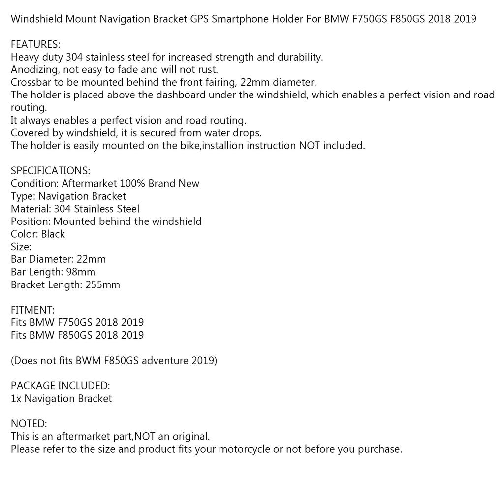 GPS/SMARTPHONE MOUNT Navigation Bracket for BMW F750GS F850GS 2018 2019