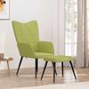 Relax Chair with Footstool Green Fabric