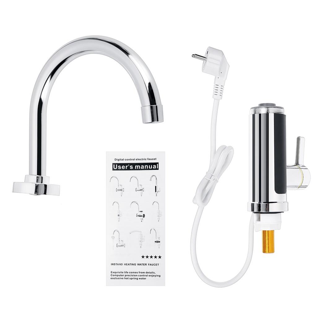 220В 3000Вт Электрический кухонный водонагреватель кран Мгновенный кран для горячей воды Нагреватель Холодный нагревательный кран Проточный водонагреватель со светодиодом