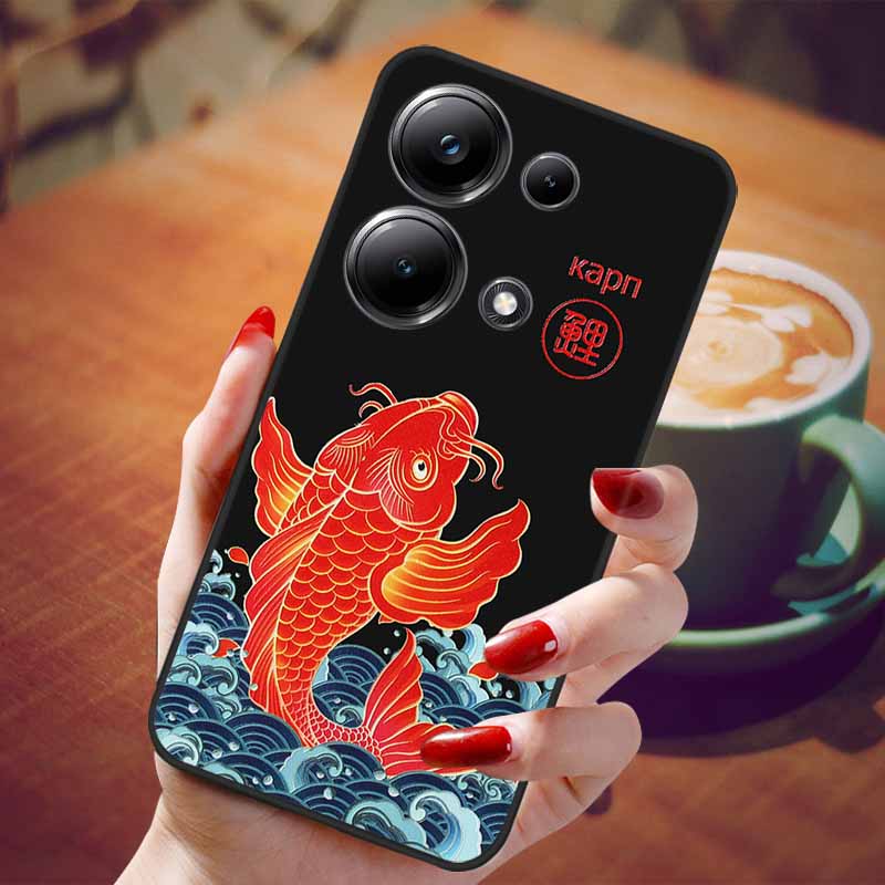For Redmi Note 13 Pro 4G Case Flower 3D Relief Silicon Soft Phone Back Cover for Xiaomi Redmi Note13 Pro 4G Protection Shell TPU