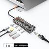10-в-1 Прозрачный USB-хаб-док-станция Type-C
