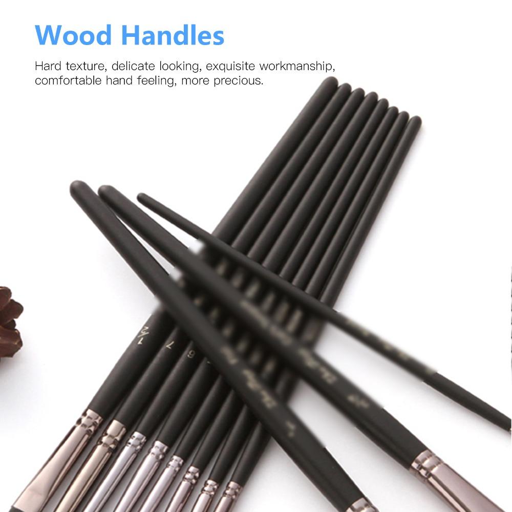 Soft Synthetic Fine Hair Nylon Hair Paintbrushes Wooden Handle Paint Brushes Artists
