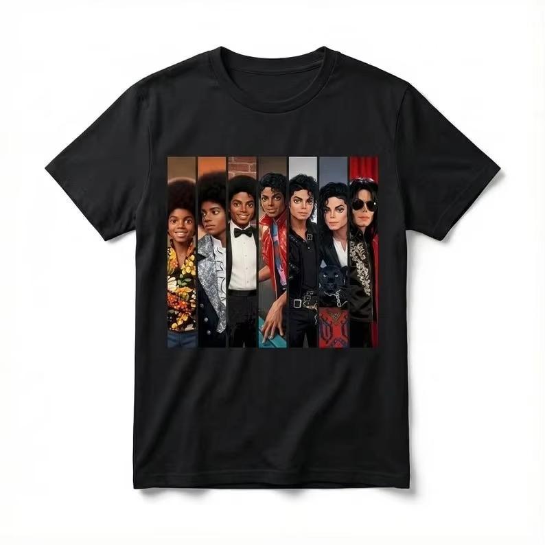 Новая черная или белая футболка Michael Jackson MJ Новая унисекс футболка унисекс с круглым вырезом хлопковая с коротким рукавом оверсайз Y2k Популярная модная футболка