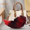 Faux Fox Tail Keychain Pendant Handcrafted Faux Fur Tail Cosplay Renaissance Furry Tail Handbag Accessory