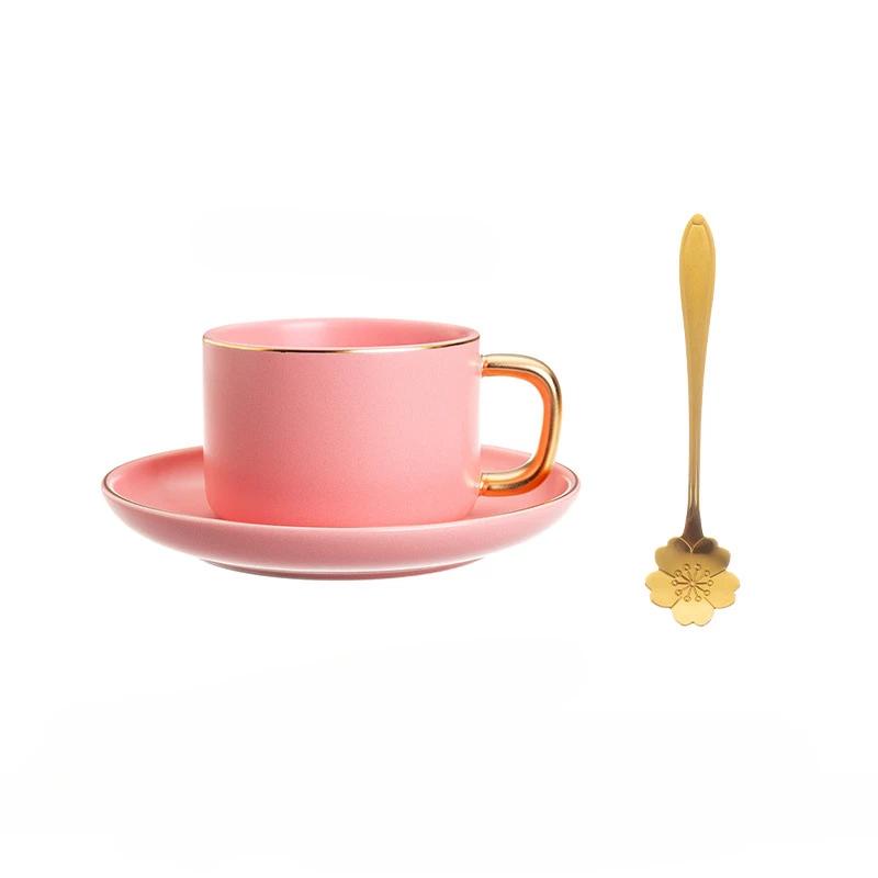 Керамическая кружка Многоразовый набор кофейных чашек Чашки для эспрессо Чашки для кофе и чая Столовые приборы Аксессуары Фарфоровое блюдце Кофейная посуда Бар