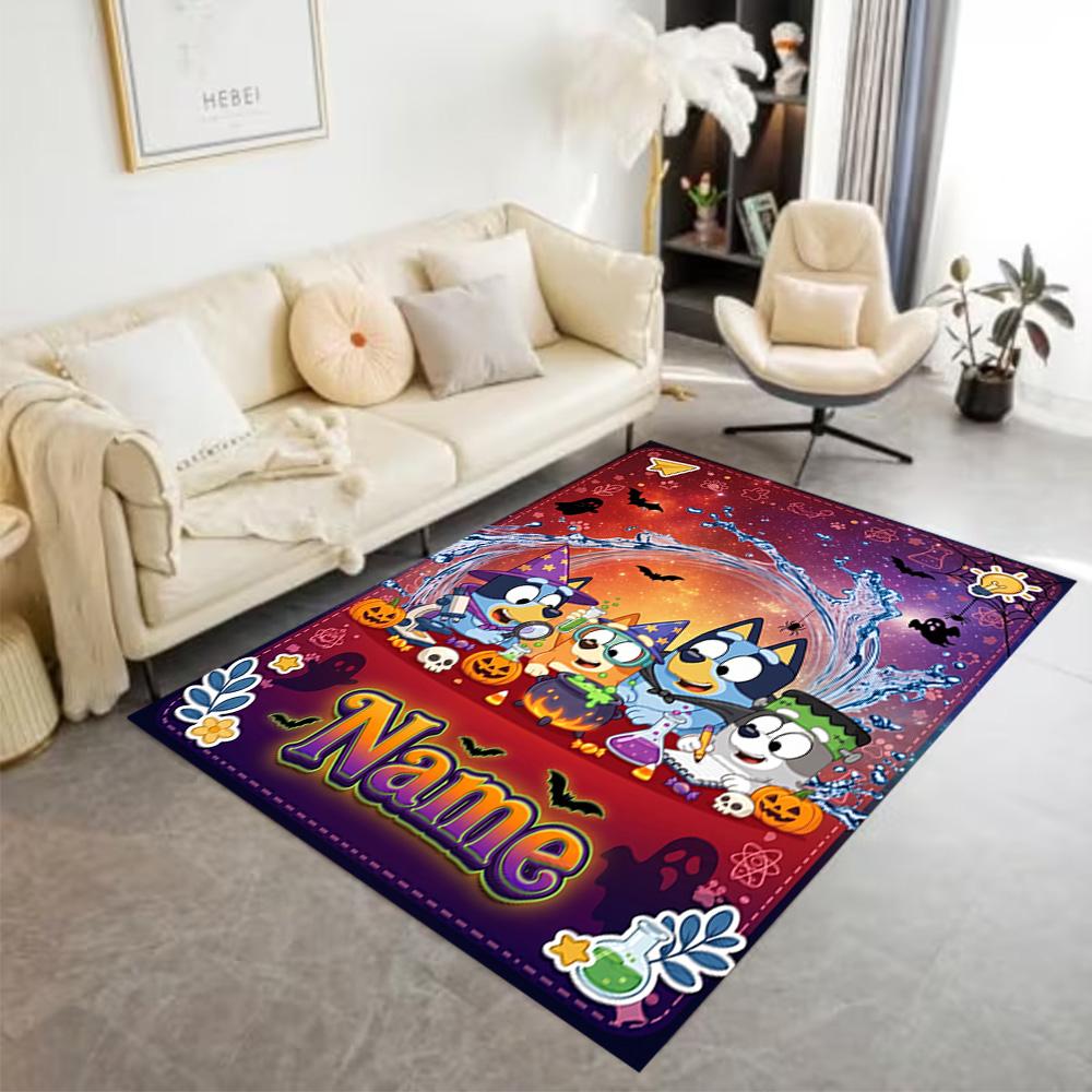 Halloween Friends Celebration Customize Your Name Floor Rug Office Rug Perfect for Dormitory Study room Dining Room Balcony Anti-slip Rug