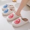 Cross-border Korean Version Smiley Face Fluffy Slippers Autumn and Winter Home Indoor Cotton Slippers Warm Thick Bottom Home Plush Slippers