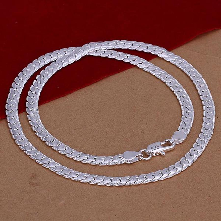 Цепочка из серебра 925 пробы 1 мм Модное серебряное ожерелье Высококачественная змеиная цепь Для мужчин и женщин