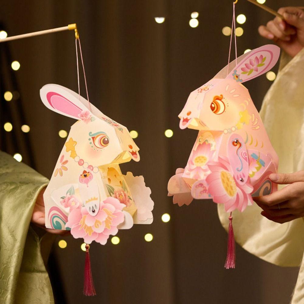 Handmade Chinese Rabbit Lantern Cartoon Mid-Autumn Festival Lantern  Mid-Autumn Festival