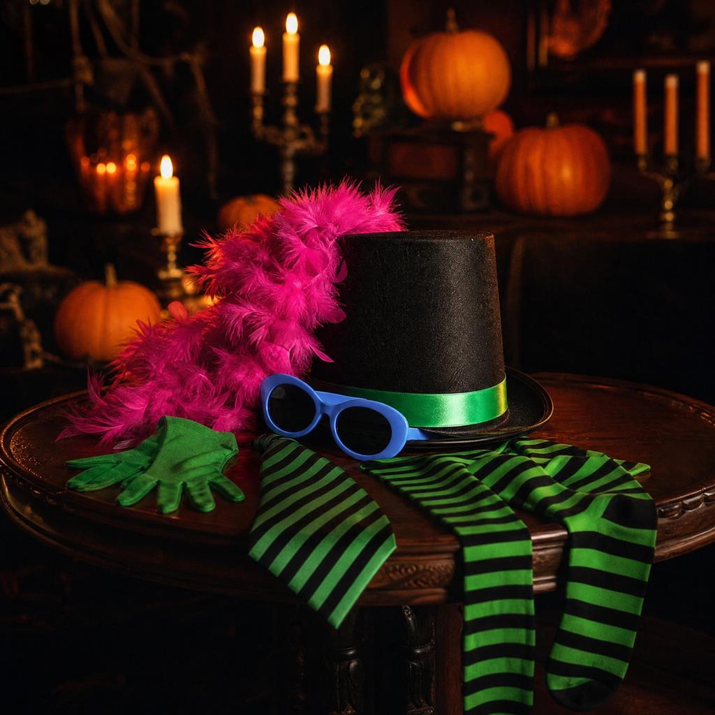Halloween Party Costume Accessory Set with Faux Collar for Adult Dress-Up