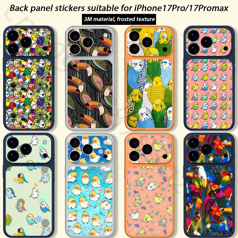 Наклейка-скин Animal Parrot Bird TICKET для iPhone 17 Pro/Pro max Защитная пленка для задней панели, рамки, камеры