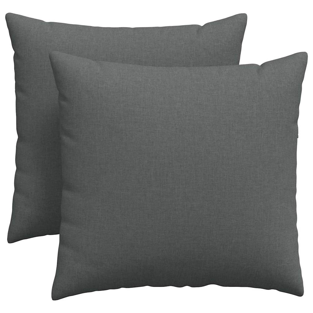 Sofa Cushions 2 pcs Dark Grey 45 x 45 cm Fabric